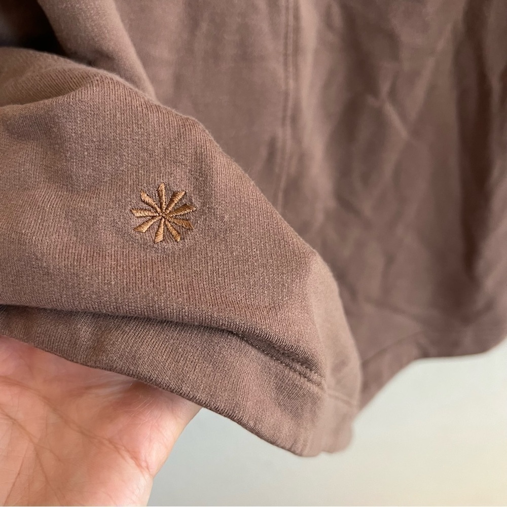 Athleta Clarity V-Neck Sweatshirt Rustic Beige - Picture 10 of 11